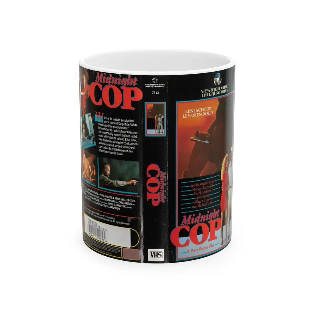MIDNIGHT COP (VHS COVER) - White Coffee Mug 11oz - Go Mug Yourself