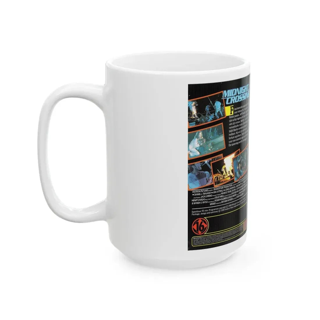 MIDNIGHT CROSSING (VHS COVER) - White Coffee Mug - Go Mug Yourself