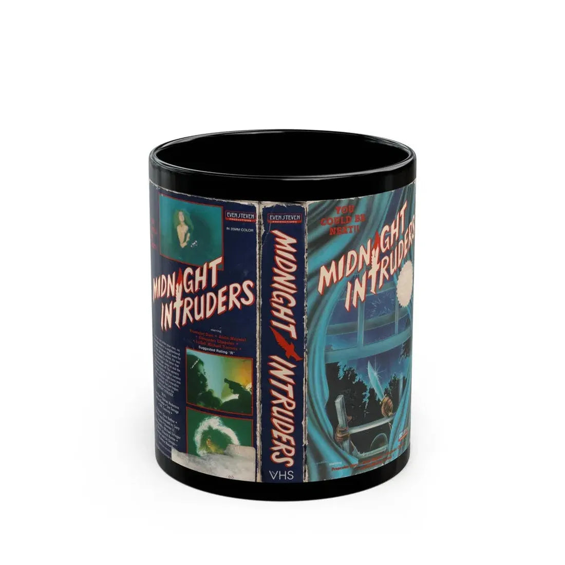 MIDNIGHT INTRUDERS (VHS COVER) - Black Coffee Mug 11oz - Go Mug Yourself