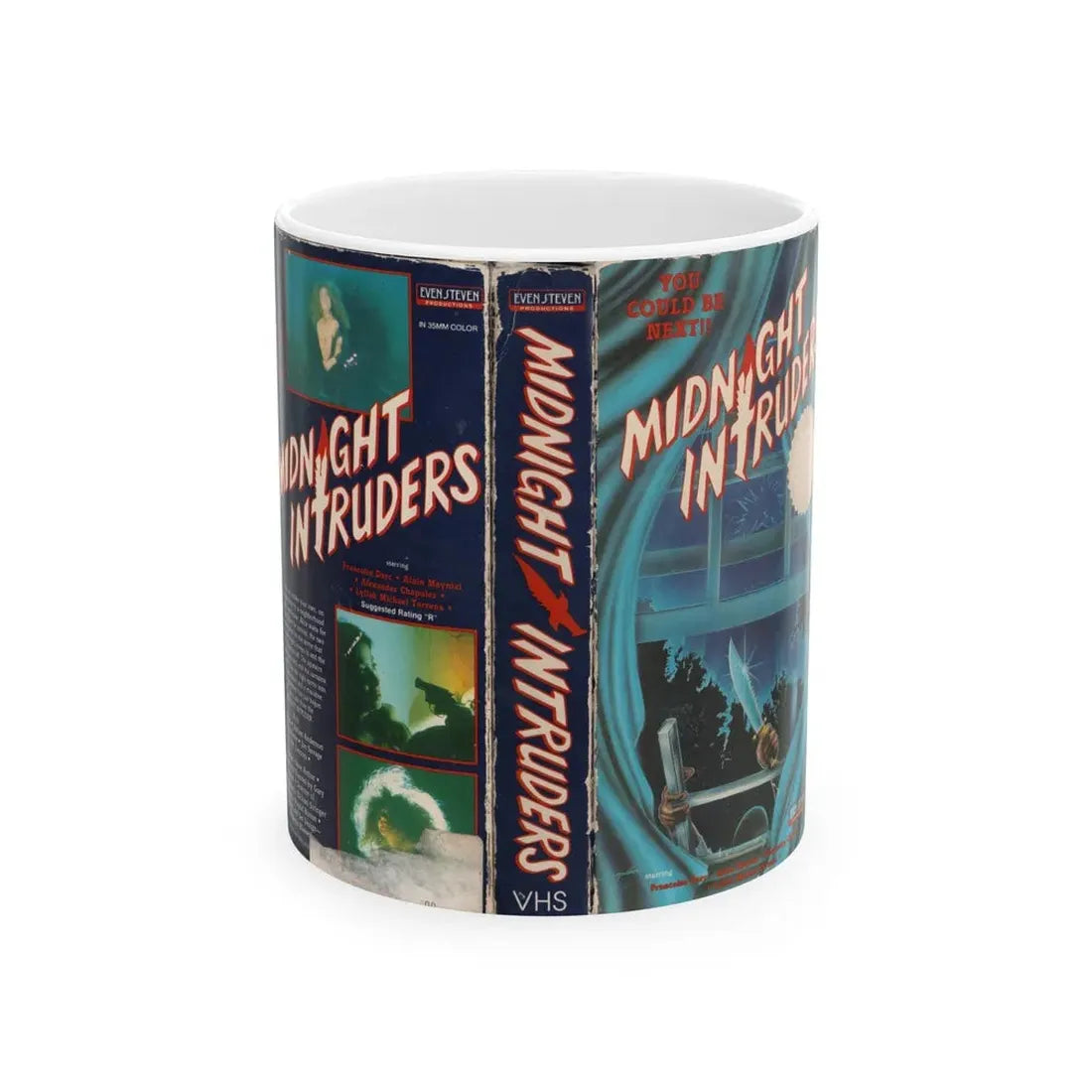MIDNIGHT INTRUDERS (VHS COVER) - White Coffee Mug 11oz - Go Mug Yourself
