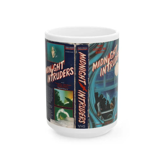MIDNIGHT INTRUDERS (VHS COVER) - White Coffee Mug 15oz - Go Mug Yourself