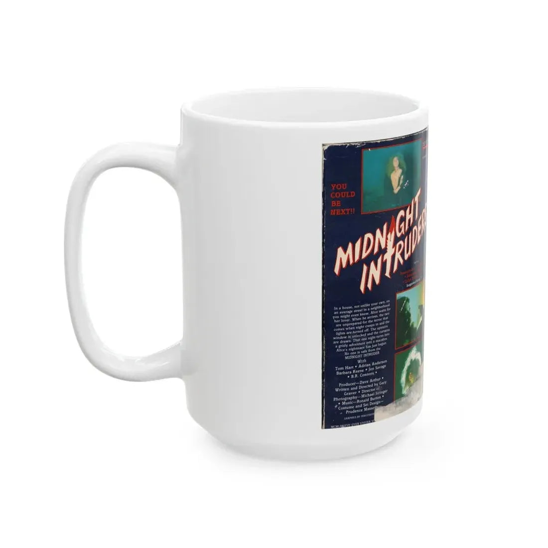 MIDNIGHT INTRUDERS (VHS COVER) - White Coffee Mug - Go Mug Yourself