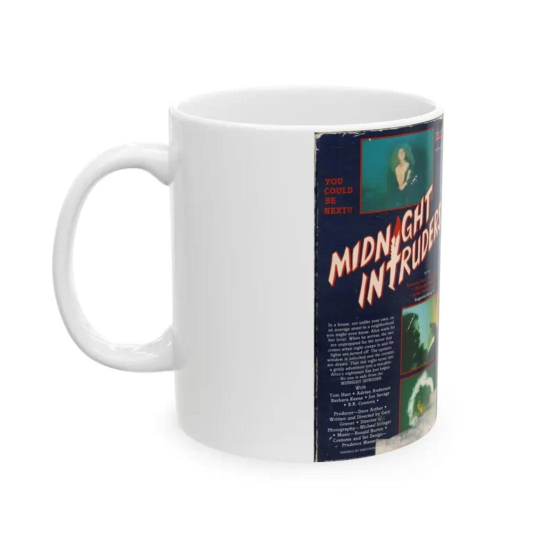 MIDNIGHT INTRUDERS (VHS COVER) - White Coffee Mug - Go Mug Yourself