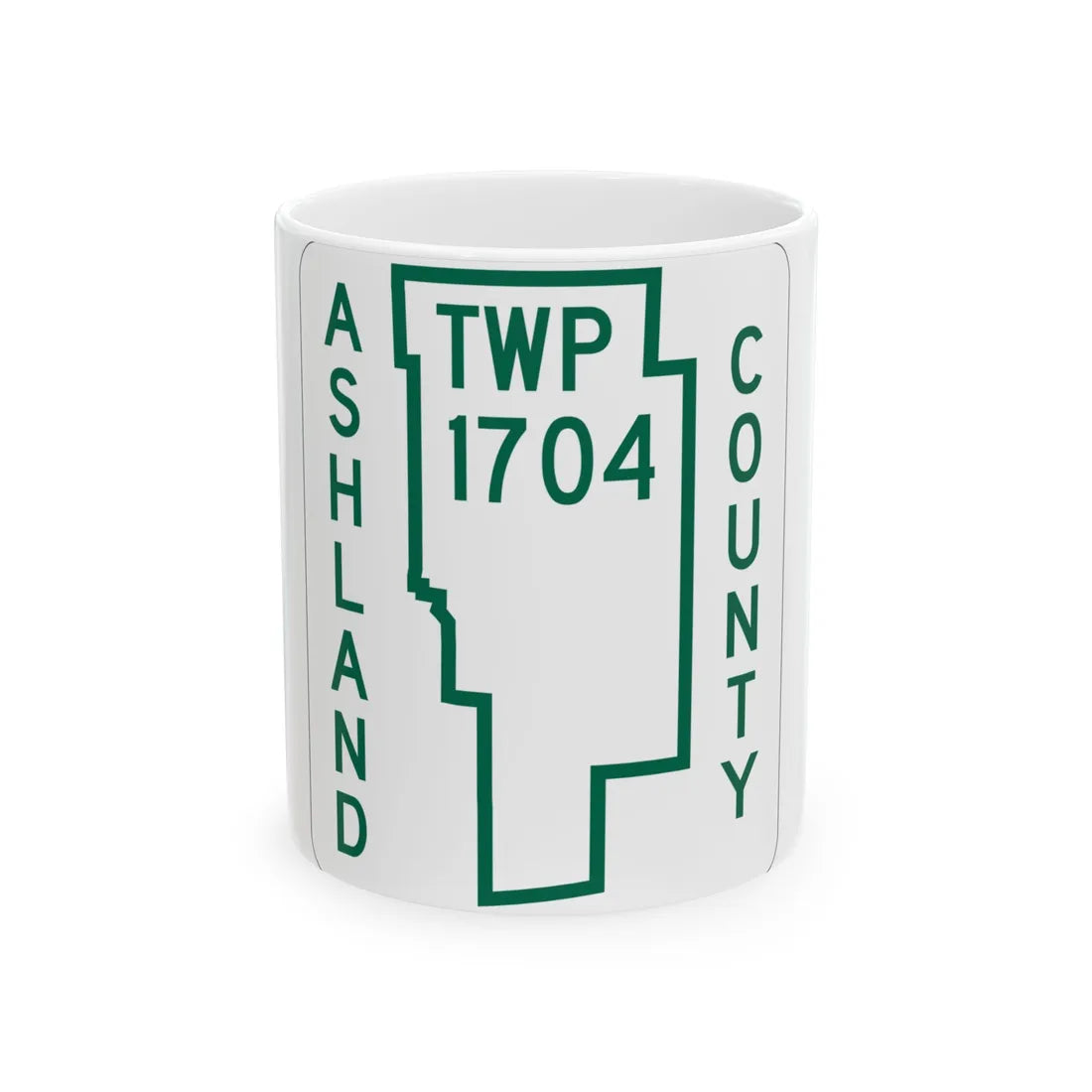 Mifflin Township Route 1704 Ashland County Ohio (Ohio) (Road Sign) White Coffee Mug 11oz - Go Mug Yourself