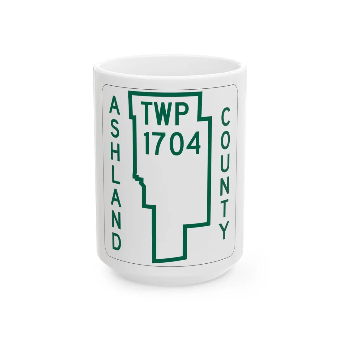 Mifflin Township Route 1704 Ashland County Ohio (Ohio) (Road Sign) White Coffee Mug 15oz - Go Mug Yourself