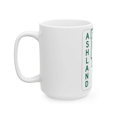 Mifflin Township Route 1704 Ashland County Ohio (Ohio) (Road Sign) White Coffee Mug - Go Mug Yourself