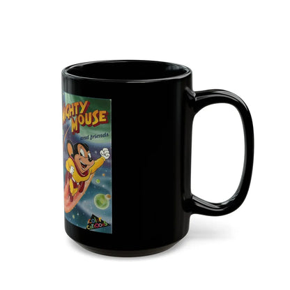 MIGHTY MOUSE AND FRIENDS (VHS COVER) - Black Coffee Mug-Go Mug Yourself