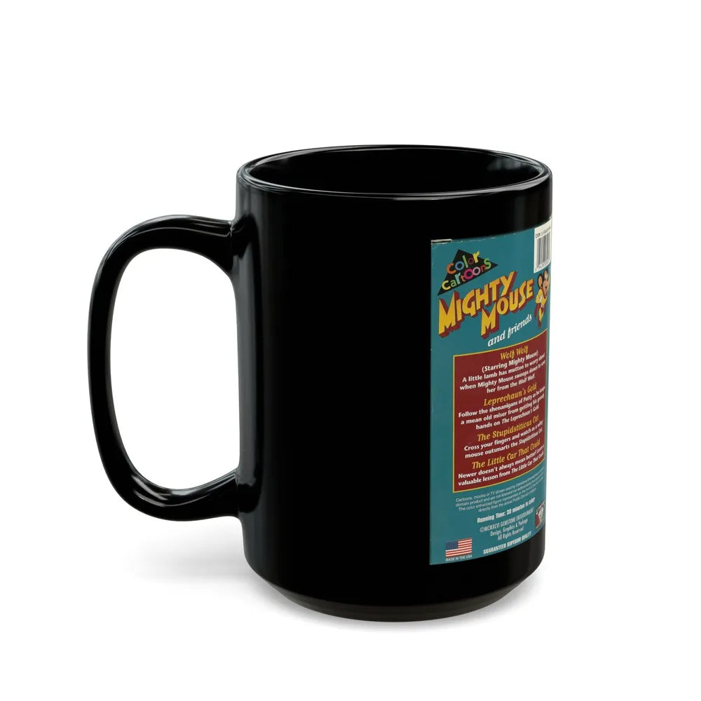 MIGHTY MOUSE AND FRIENDS (VHS COVER) - Black Coffee Mug-Go Mug Yourself