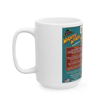 MIGHTY MOUSE AND FRIENDS (VHS COVER) - White Coffee Mug - Go Mug Yourself