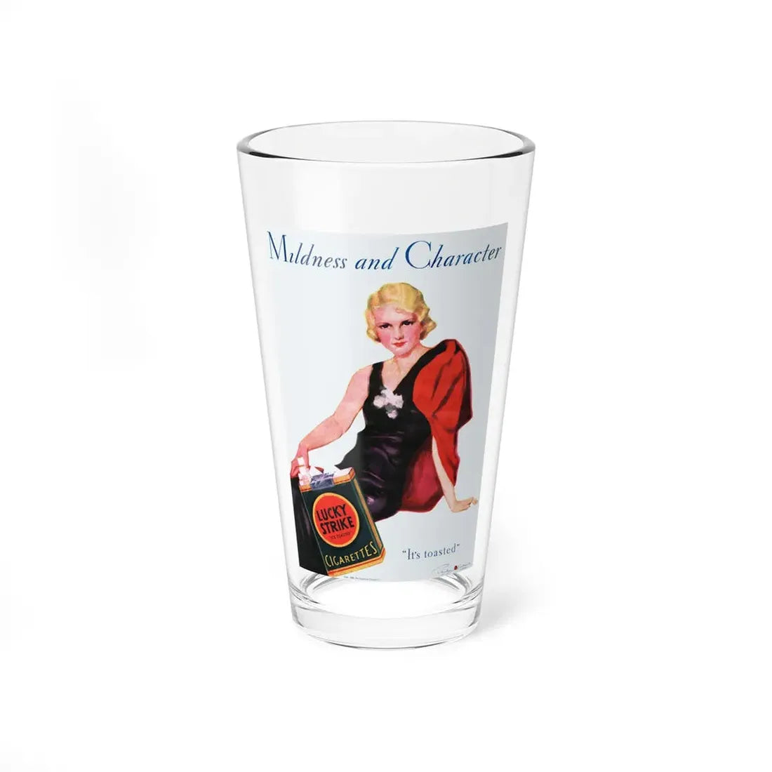 Mildness and Character, It's toasted, 1933 (Magazine Illustration) Pint Glass 16oz 16oz - Go Mug Yourself
