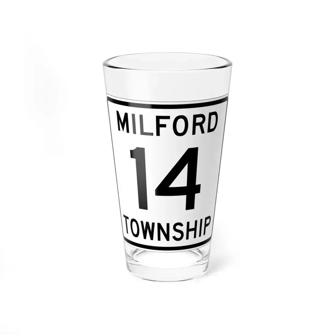 Milford Township Route 14 Knox County Ohio (Ohio) (Road Sign) Pint Glass 16oz 16oz - Go Mug Yourself