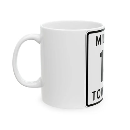 Milford Township Route 14 Knox County Ohio (Ohio) (Road Sign) White Coffee Mug - Go Mug Yourself