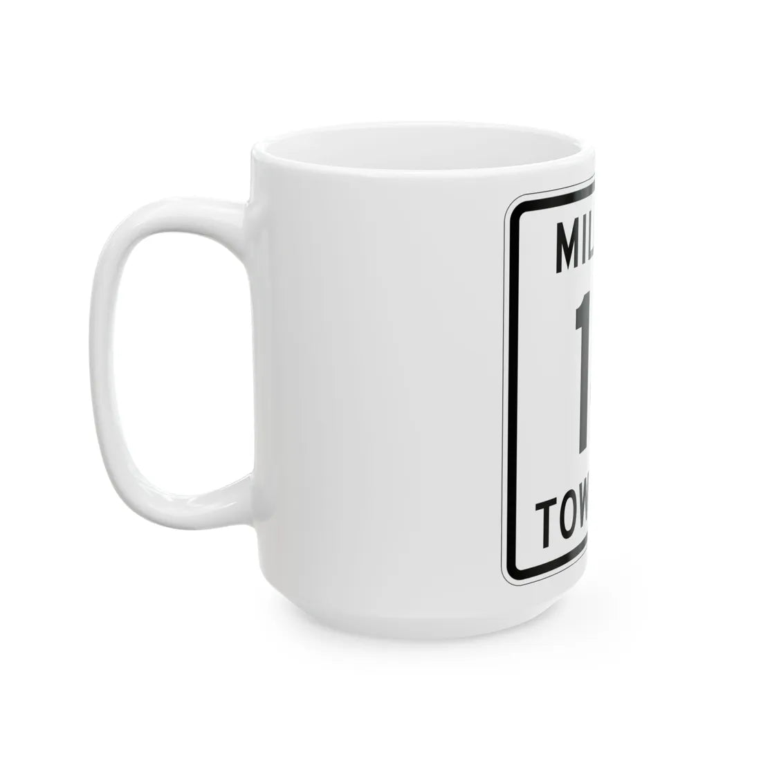 Milford Township Route 14 Knox County Ohio (Ohio) (Road Sign) White Coffee Mug - Go Mug Yourself