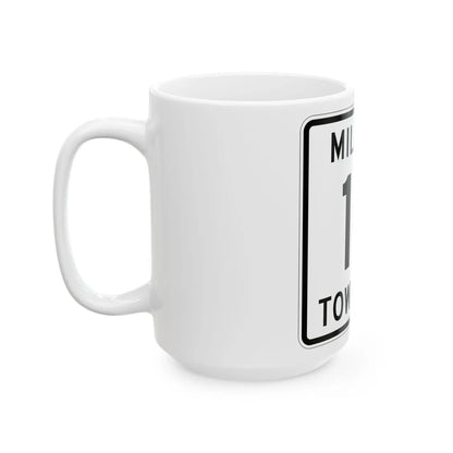 Milford Township Route 14 Knox County Ohio (Ohio) (Road Sign) White Coffee Mug - Go Mug Yourself