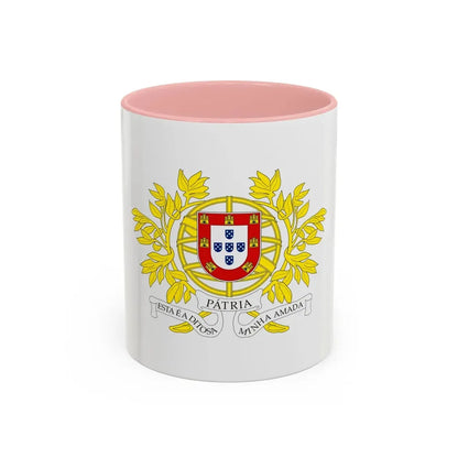 Military coat of arms of Portugal - Accent Coffee Mug 11oz Pink - Go Mug Yourself