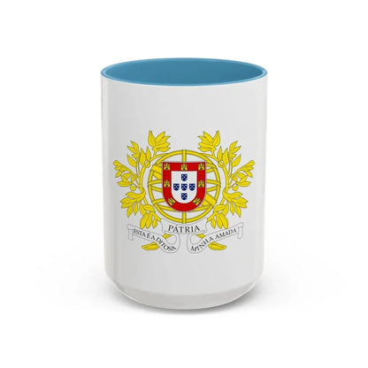 Military coat of arms of Portugal - Accent Coffee Mug 15oz Light Blue - Go Mug Yourself