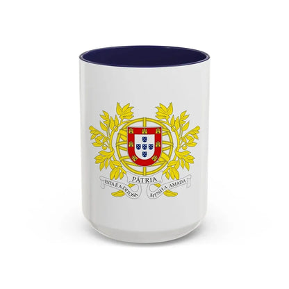 Military coat of arms of Portugal - Accent Coffee Mug 15oz Navy - Go Mug Yourself