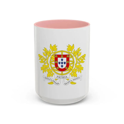 Military coat of arms of Portugal - Accent Coffee Mug 15oz Pink - Go Mug Yourself