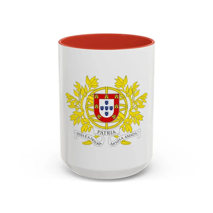 Military coat of arms of Portugal - Accent Coffee Mug 15oz Red - Go Mug Yourself
