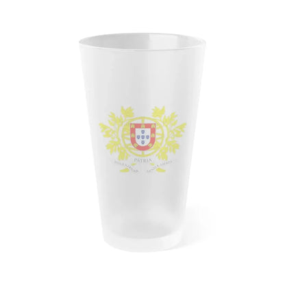 Military coat of arms of Portugal - Frosted Pint Glass 16oz Default Title - Go Mug Yourself