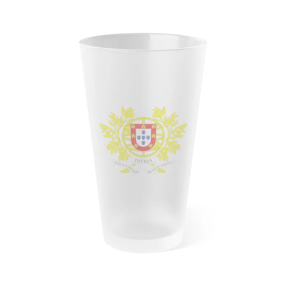 Military coat of arms of Portugal - Frosted Pint Glass 16oz-Go Mug Yourself