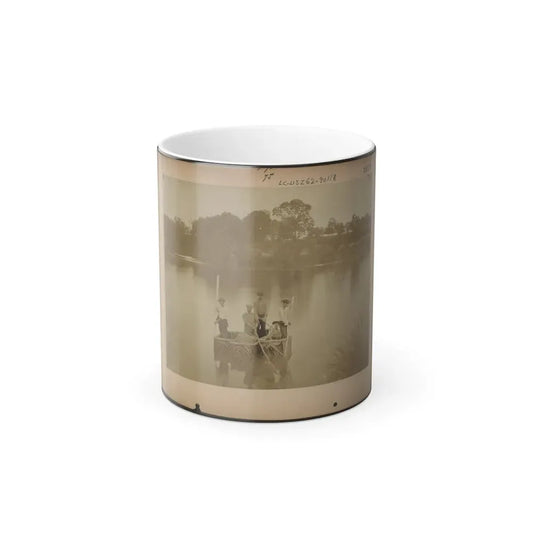 Military Construction in Northern Virginia  Five Men in Three Blanket Boats Strapped Together on the Potomac River (U.S. Civil War) Color Changing Coffee Mug 11oz Default Title 11oz - Go Mug Yourself