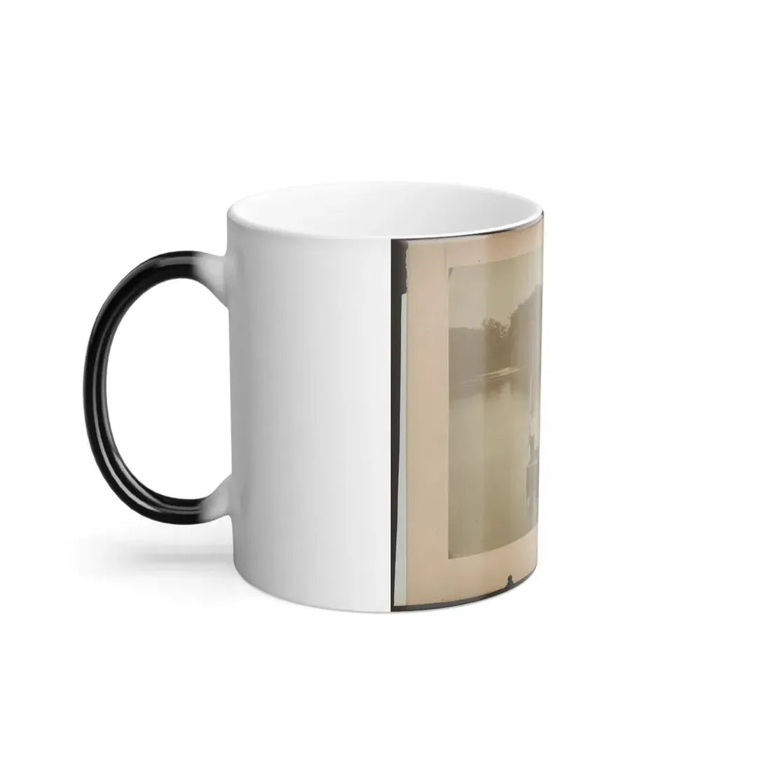 Military Construction in Northern Virginia  Five Men in Three Blanket Boats Strapped Together on the Potomac River (U.S. Civil War) Color Changing Coffee Mug 11oz - Go Mug Yourself