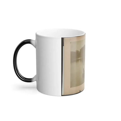 Military Construction in Northern Virginia  Five Men in Three Blanket Boats Strapped Together on the Potomac River (U.S. Civil War) Color Changing Coffee Mug 11oz - Go Mug Yourself