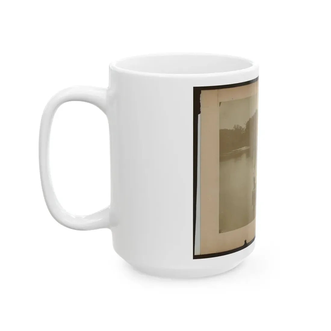 Military Construction In Northern Virginia  Five Men In Three Blanket Boats Strapped Together On The Potomac River (U.S. Civil War) White Coffee Mug - Go Mug Yourself