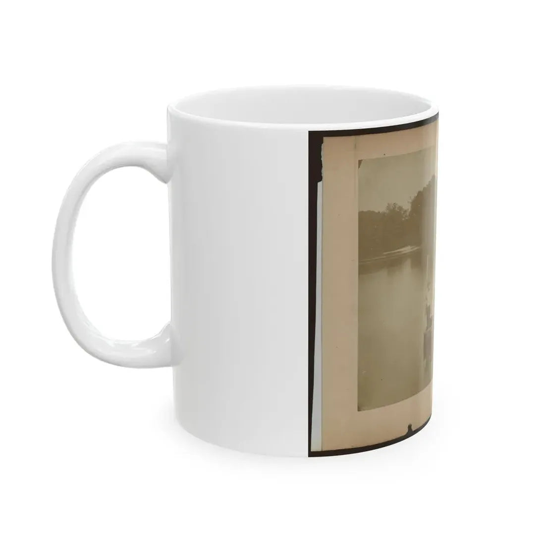 Military Construction In Northern Virginia  Five Men In Three Blanket Boats Strapped Together On The Potomac River (U.S. Civil War) White Coffee Mug - Go Mug Yourself