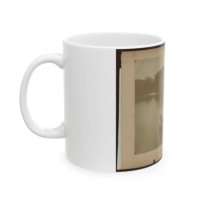 Military Construction In Northern Virginia  Five Men In Three Blanket Boats Strapped Together On The Potomac River (U.S. Civil War) White Coffee Mug - Go Mug Yourself