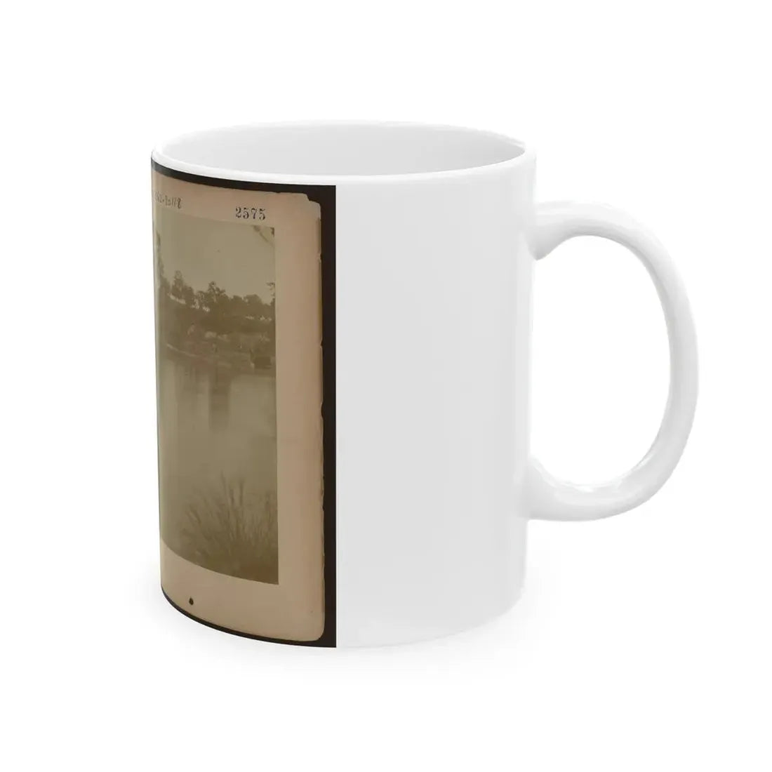 Military Construction In Northern Virginia  Five Men In Three Blanket Boats Strapped Together On The Potomac River (U.S. Civil War) White Coffee Mug - Go Mug Yourself