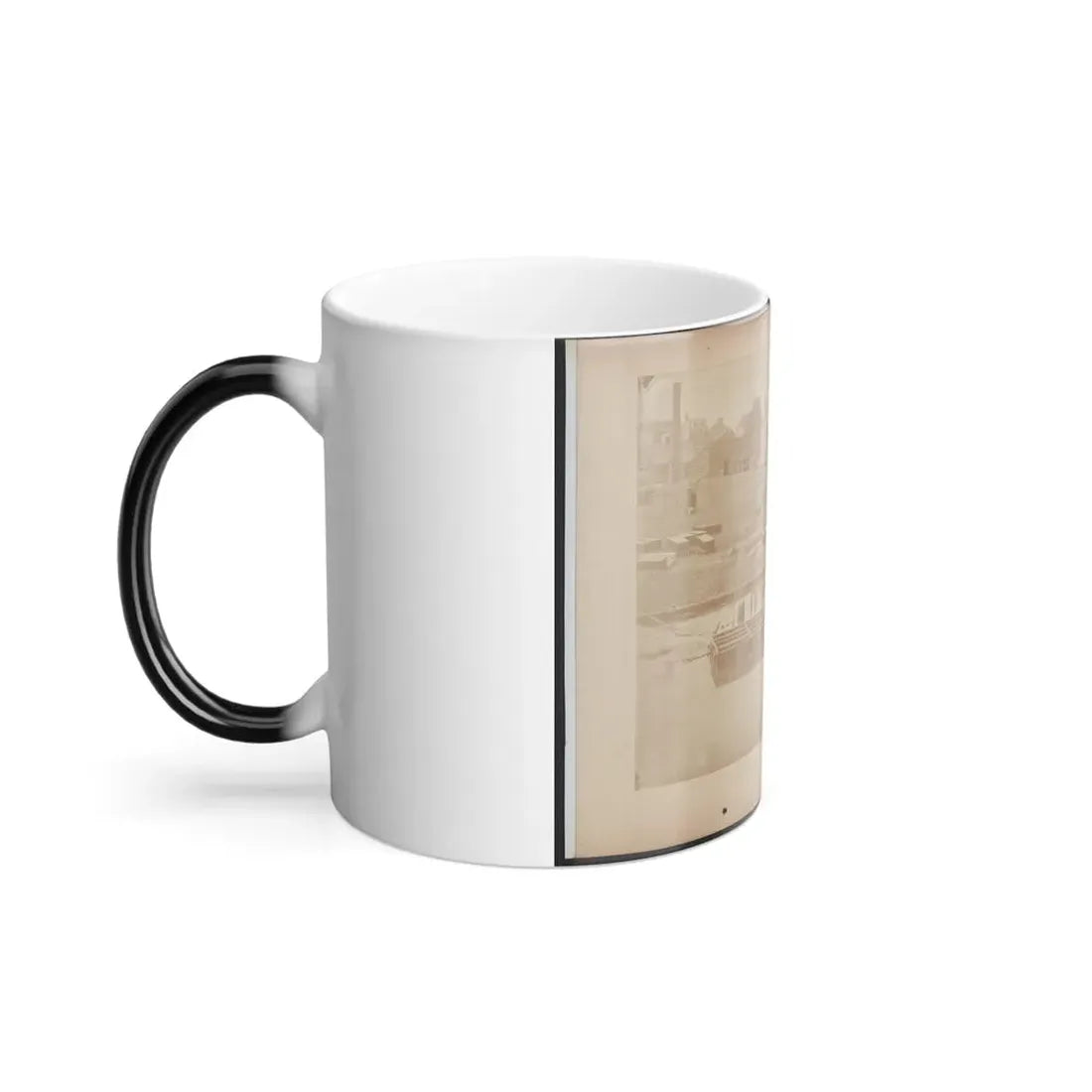 Military Construction in Northern Virginia  Man Rowing Raft of Blanket Boats on the Potomac River (U.S. Civil War) Color Changing Coffee Mug 11oz - Go Mug Yourself