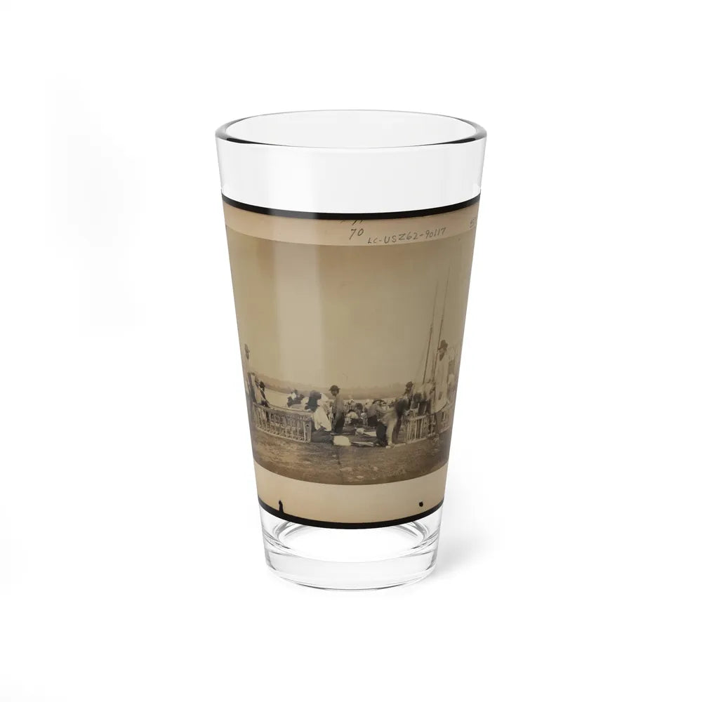 Military Construction In Northern Virginia Men Making Frames For Blanket Boats By The Potomac River (U.S. Civil War) Pint Glass 16oz-16oz-Go Mug Yourself