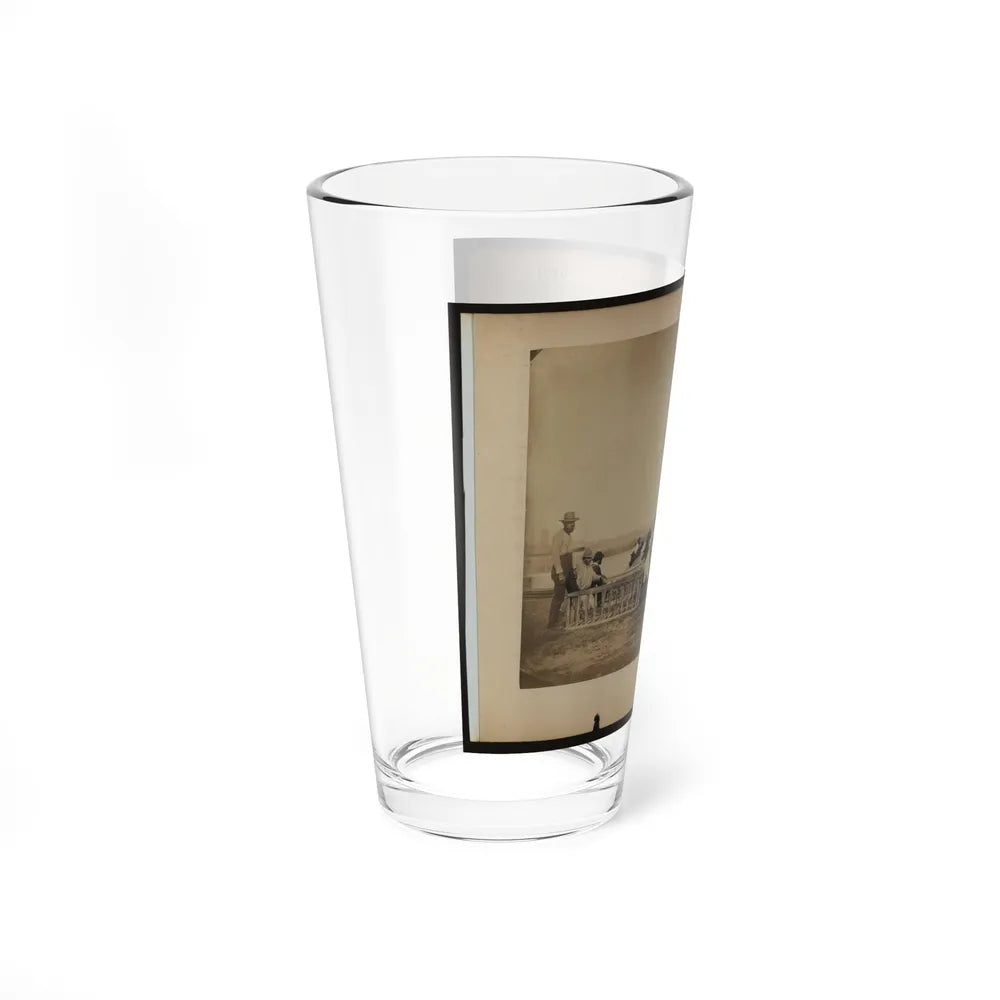 Military Construction In Northern Virginia Men Making Frames For Blanket Boats By The Potomac River (U.S. Civil War) Pint Glass 16oz-Go Mug Yourself