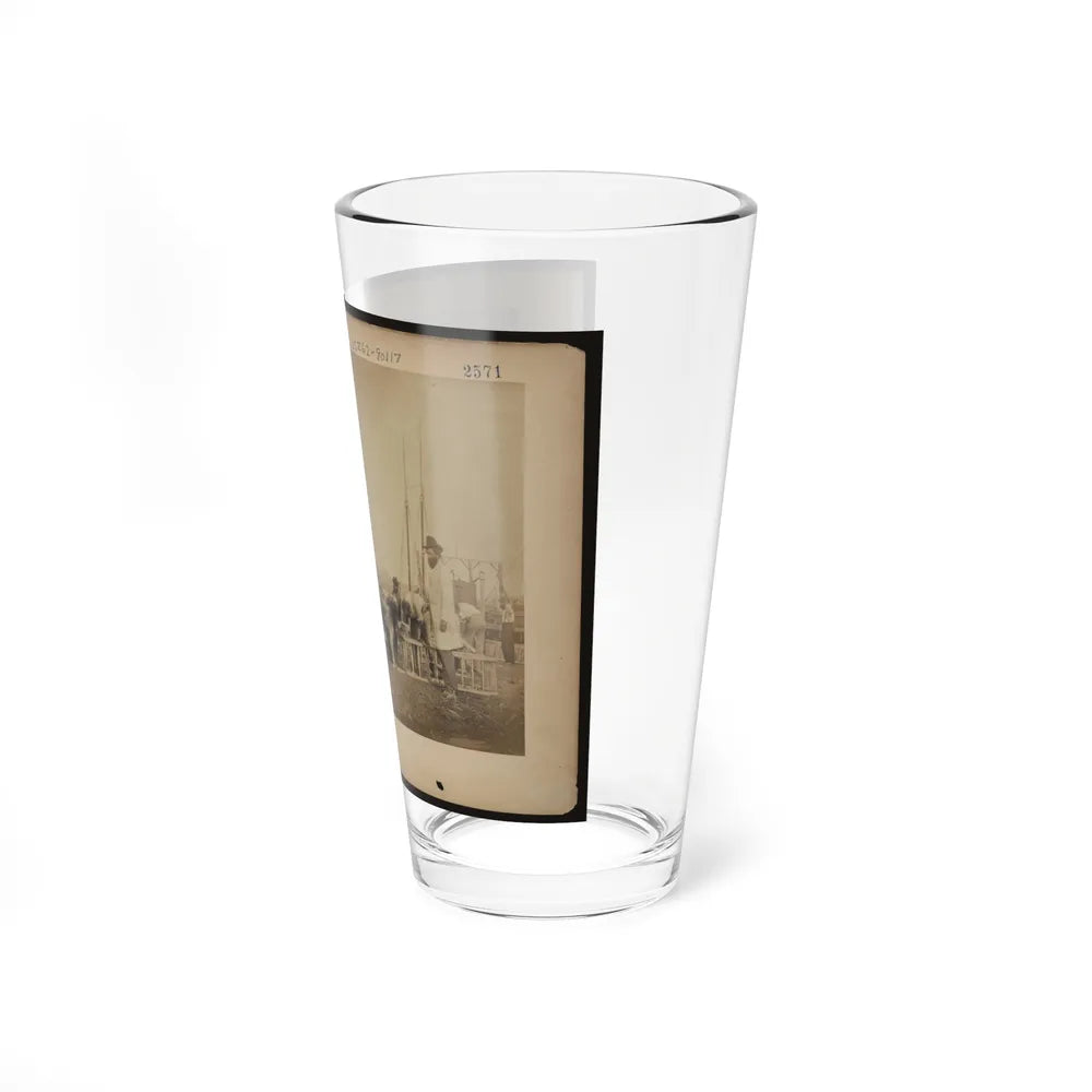 Military Construction In Northern Virginia Men Making Frames For Blanket Boats By The Potomac River (U.S. Civil War) Pint Glass 16oz-Go Mug Yourself