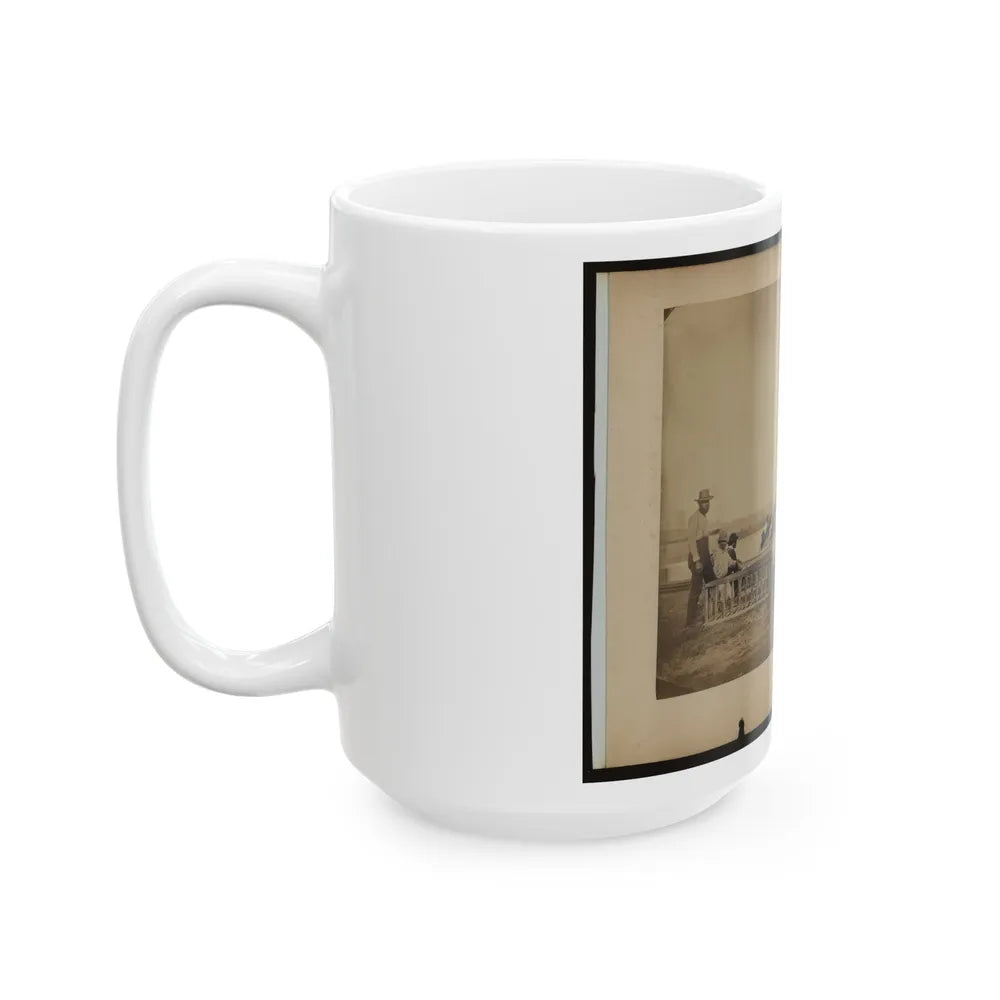 Military Construction In Northern Virginia Men Making Frames For Blanket Boats By The Potomac River (U.S. Civil War) White Coffee Mug-Go Mug Yourself