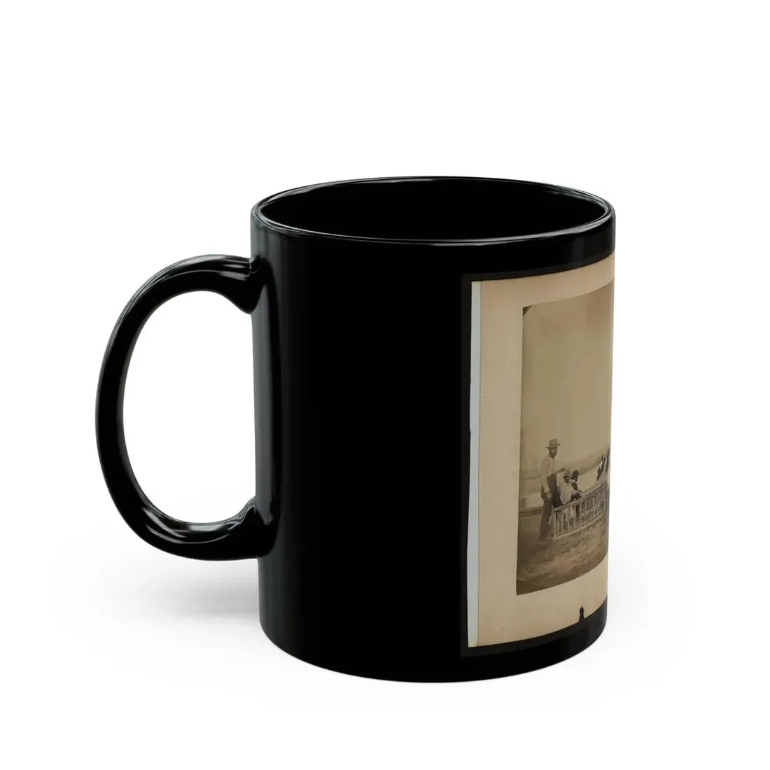 Military Construction In Northern Virginia  Men Making Frames For Blanket Boats By The Potomac River (U.S. Civil War) Black Coffee Mug - Go Mug Yourself
