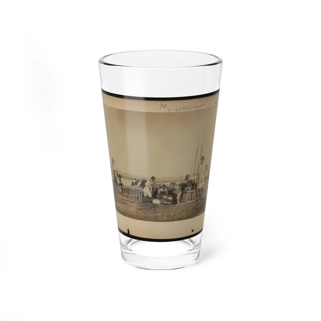 Military Construction In Northern Virginia  Men Making Frames For Blanket Boats By The Potomac River (U.S. Civil War) Pint Glass 16oz 16oz - Go Mug Yourself