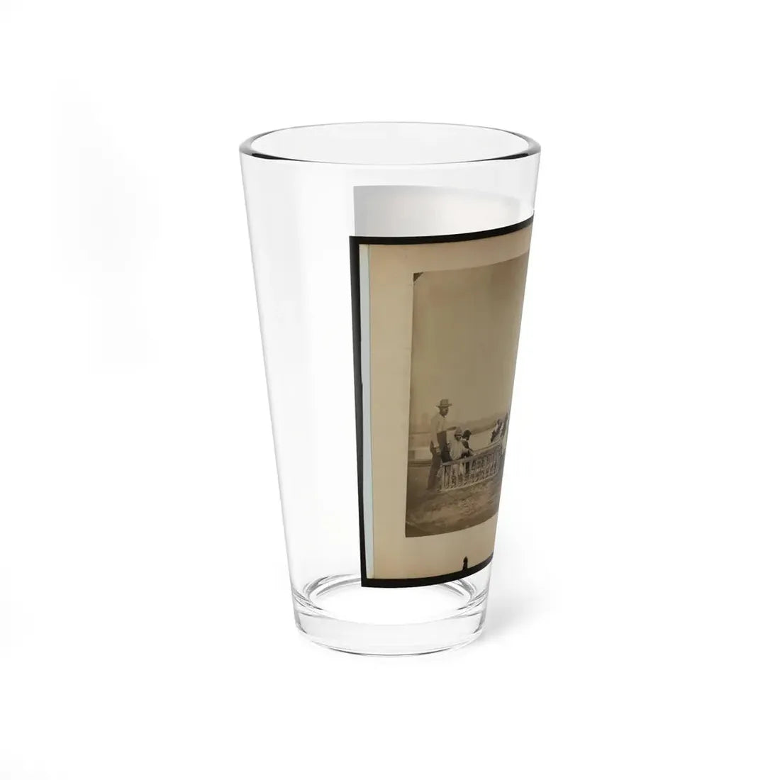 Military Construction In Northern Virginia  Men Making Frames For Blanket Boats By The Potomac River (U.S. Civil War) Pint Glass 16oz - Go Mug Yourself