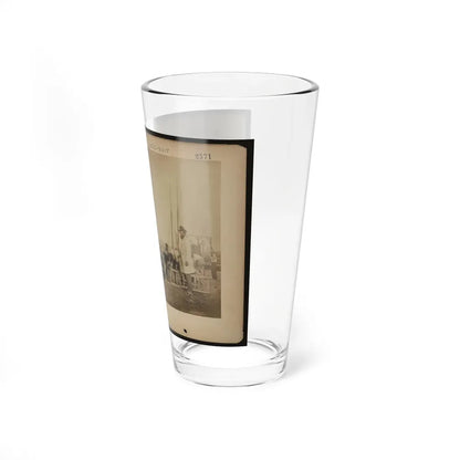Military Construction In Northern Virginia  Men Making Frames For Blanket Boats By The Potomac River (U.S. Civil War) Pint Glass 16oz - Go Mug Yourself
