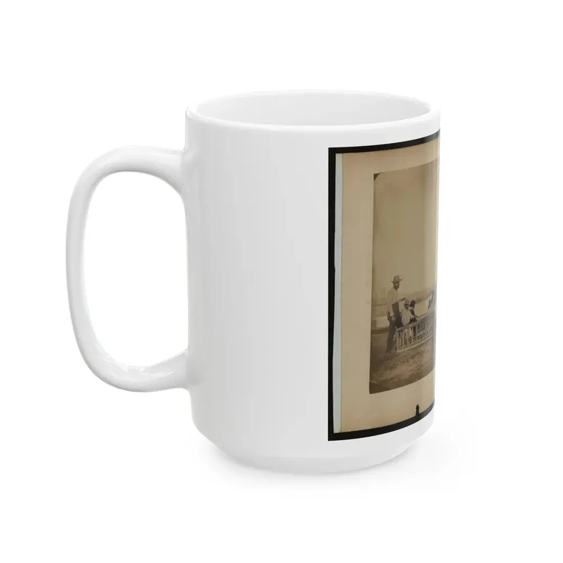 Military Construction In Northern Virginia  Men Making Frames For Blanket Boats By The Potomac River (U.S. Civil War) White Coffee Mug - Go Mug Yourself