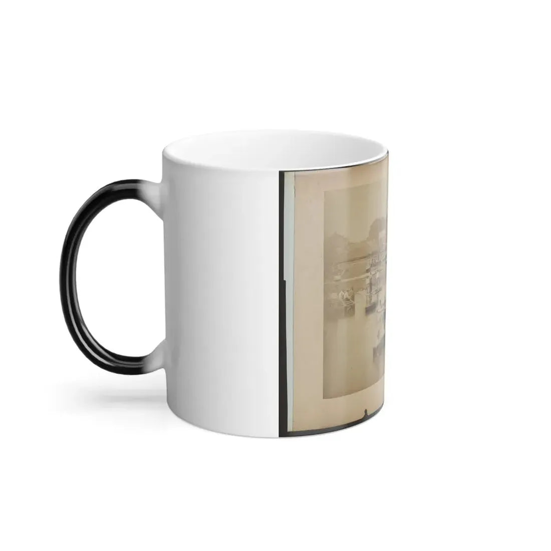 Military Construction in Northern Virginia  Men Sitting in Blanket Boats on the Potomac River (U.S. Civil War) Color Changing Coffee Mug 11oz - Go Mug Yourself