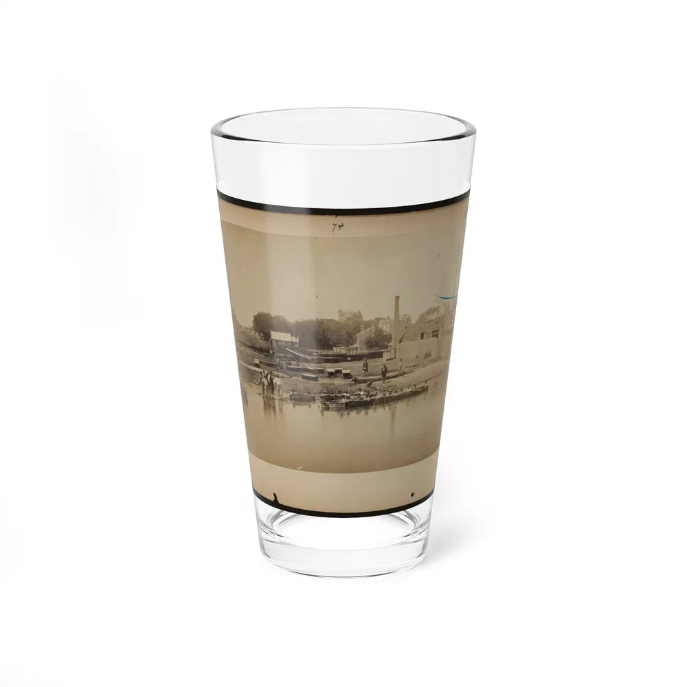 Military Construction In Northern Virginia Men Sitting In Blanket Boats Strapped Together On The Potomac River (U.S. Civil War) Pint Glass 16oz-16oz-Go Mug Yourself