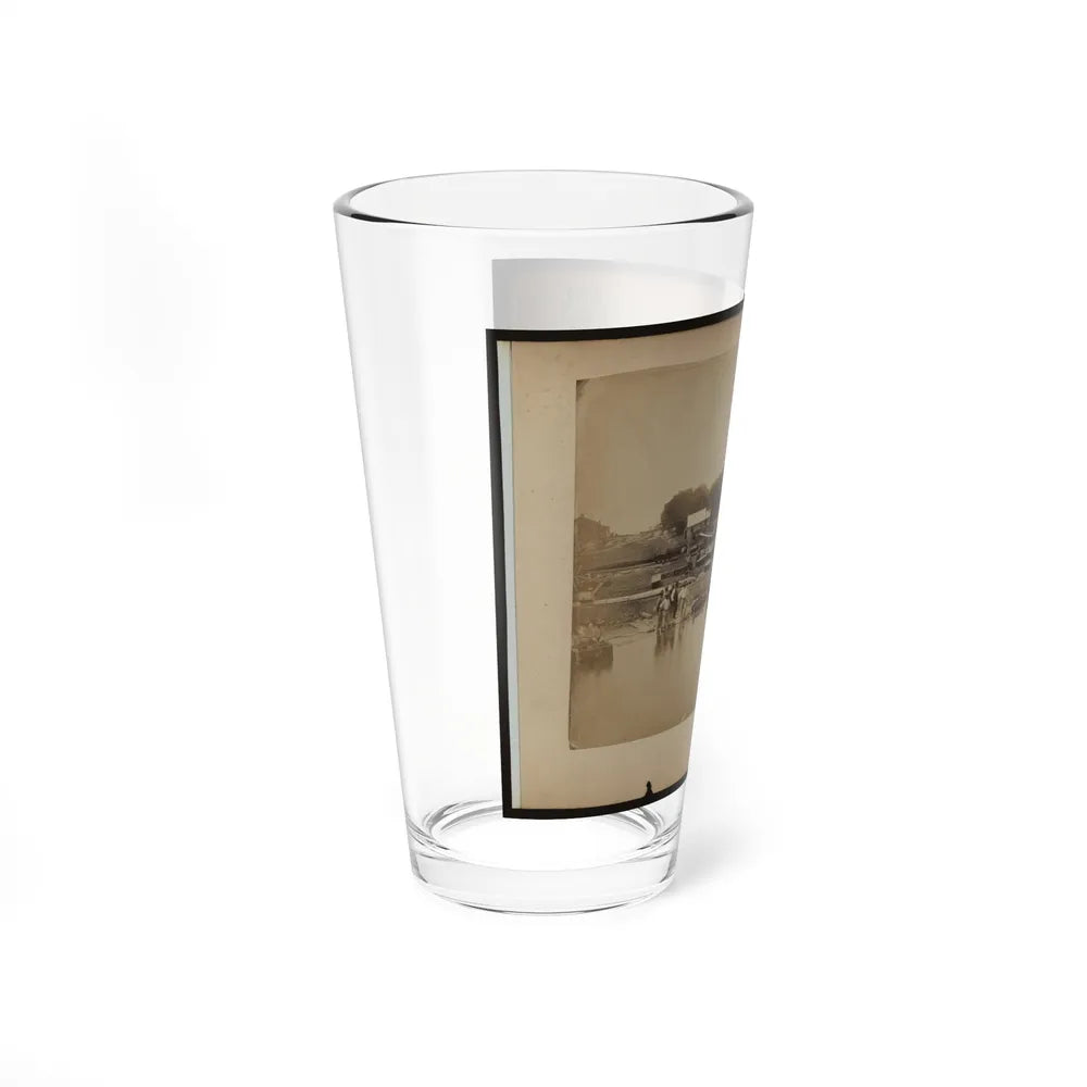 Military Construction In Northern Virginia Men Sitting In Blanket Boats Strapped Together On The Potomac River (U.S. Civil War) Pint Glass 16oz-Go Mug Yourself