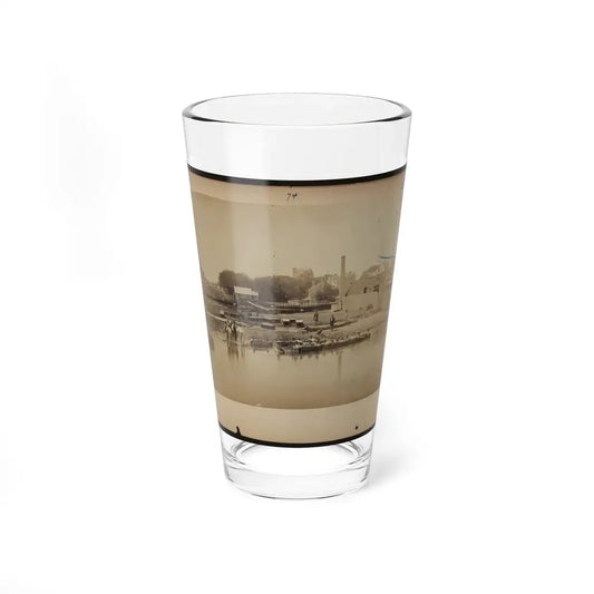 Military Construction In Northern Virginia  Men Sitting In Blanket Boats Strapped Together On The Potomac River (U.S. Civil War) Pint Glass 16oz 16oz - Go Mug Yourself