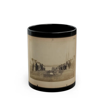 Military Construction In Northern Virginia Men Standing On Potomac River Bank With Blanket Boat Frames Not Yet Assembled (U.S. Civil War) Black Coffee Mug-11oz-Go Mug Yourself