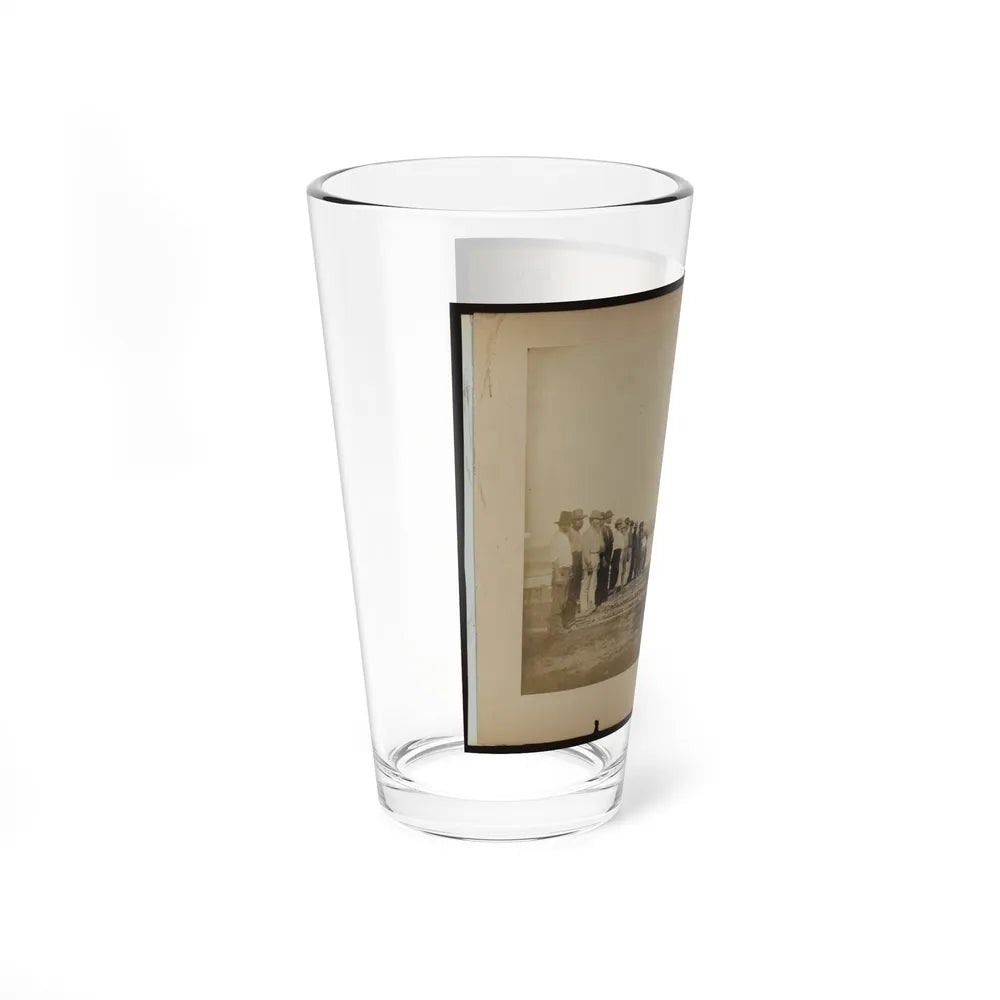 Military Construction In Northern Virginia Men Standing On Potomac River Bank With Blanket Boat Frames Not Yet Assembled (U.S. Civil War) Pint Glass 16oz-Go Mug Yourself