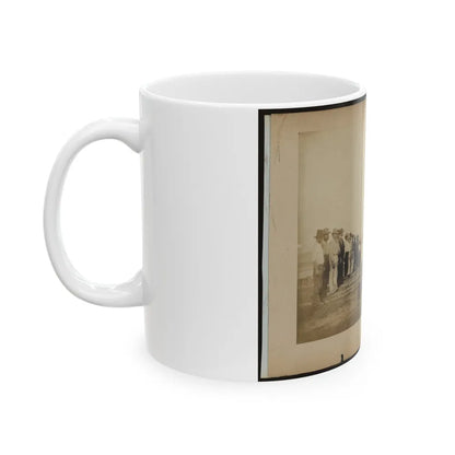 Military Construction In Northern Virginia Men Standing On Potomac River Bank With Blanket Boat Frames Not Yet Assembled (U.S. Civil War) White Coffee Mug-Go Mug Yourself