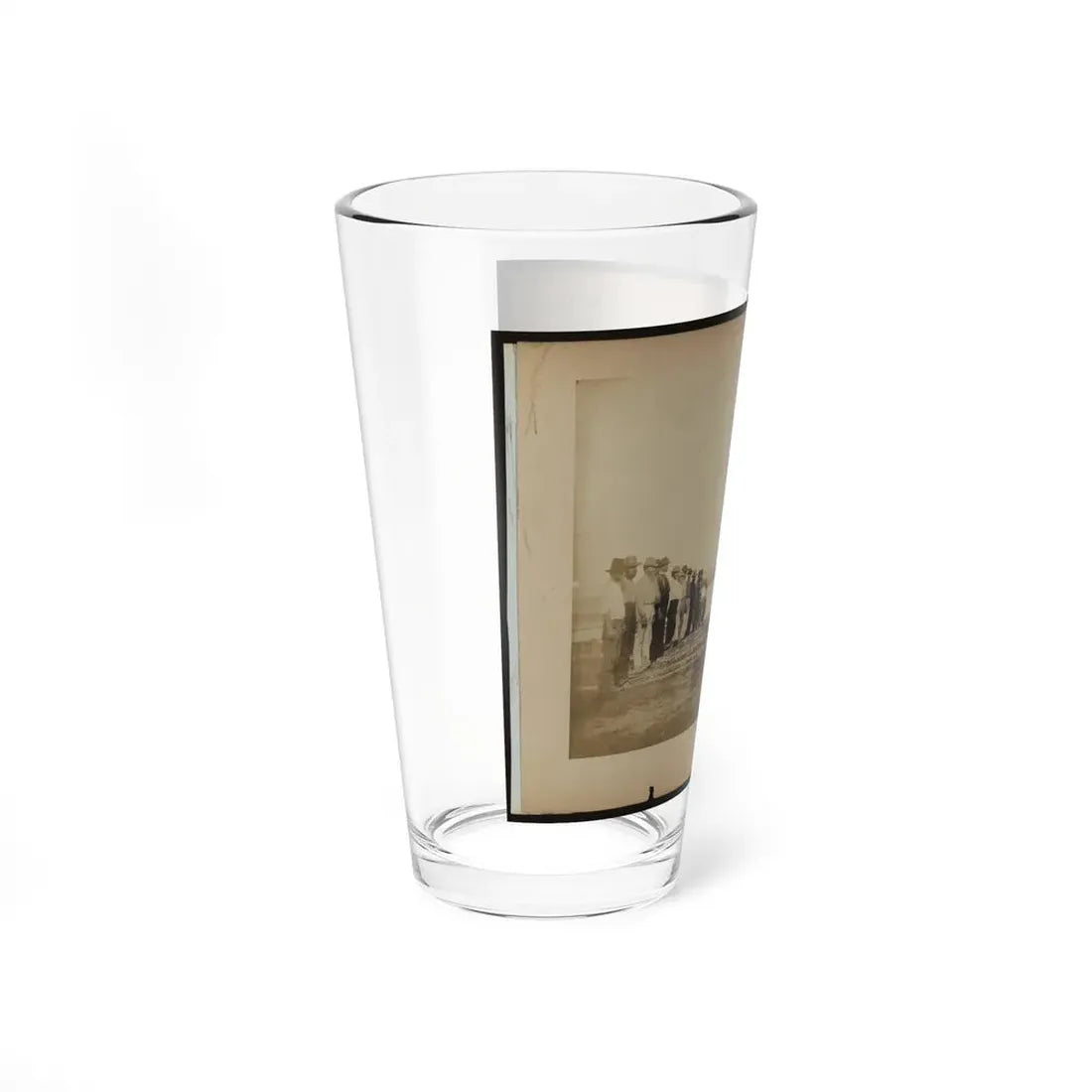 Military Construction In Northern Virginia  Men Standing On Potomac River Bank With Blanket Boat Frames Not Yet Assembled (U.S. Civil War) Pint Glass 16oz - Go Mug Yourself